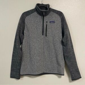Patagonia Sweater Mens Size Medium Gray Better Sweater 1/4 Zip Fleece Sweater